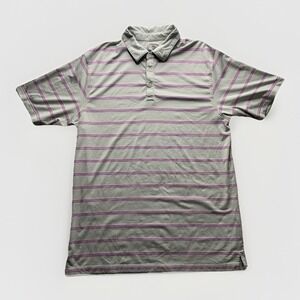 Callaway Shirt Mens XL Purple White Striped Polo Golf Outdoors Lightweight